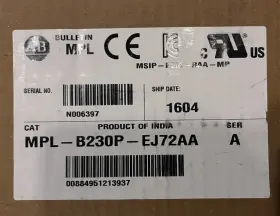 Mpl-b230p-ej72aa Allen-bradley Ab Servo Motor Expedited Shipping