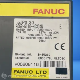 A06b-6110-h030 Fanuc A06b-6110-h030#n Servo Drive 3244