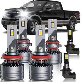 Huo-h51 Huokeds For Ford F150 2015-2023 Fog Lights Bulbs Combo 6pcs Super Bright White Multi