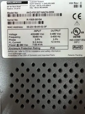 Akd-p01207-nacn-0056 Kollmorgen Servo Drive