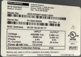Akd-p02407-naec-0000 Kollmorgen Freequency Inverter
