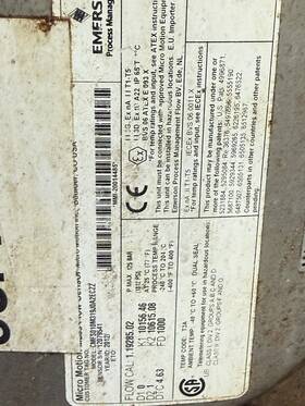 Micro Motion Cmfs010m313m3fieczx Mass Flow Sensor Cmfs010m313mn0a2eczz New