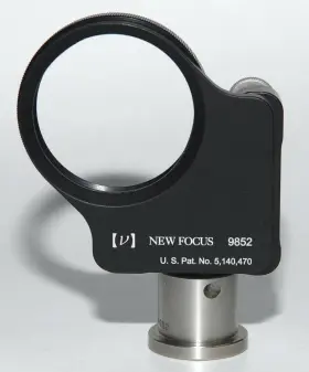 9852-9952 Newfocus Newport Corp New Focus Tip Tilt 2 Inch Mirror / Lens Holder #9852 With 1 X Pedestal