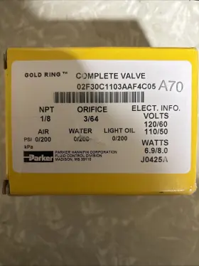 02f30c1103aaf4c05 Parker Gold Ring Valve 1/8 Npt 6.9/8.0 Watts