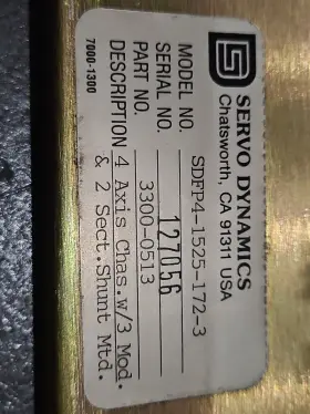 Sdfp4-1525-172-3 Servo-dynamics Aw-1550 Four Position Chassis With Three Dc Amplifiers