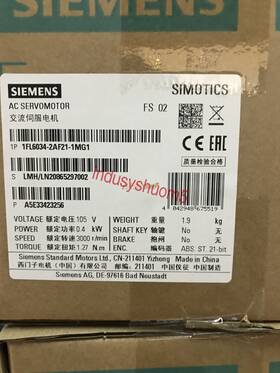 Siemens 1fl6034-2af21-1mg1 One New Servo Motor