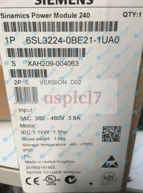 6sl3224-0be21-1ua0 Siemens 1piece New 6sl3 224-0be21-1ua0