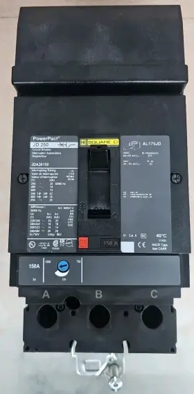 Jda36150 Square D Powerpact Jd 250 Circuit Breaker 150a 3 Poles