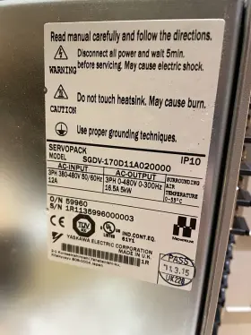 Sgdv-170d11a020000 Yaskawa Servopack Remanufactured