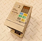 .4 Kw 1/2 Hp, Omron Sysdrive Inverter, 3G3EV-A2004MA-CUE, 200-230 Volt 3PH Used. Price: $75.00.
