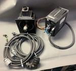 Omron Ac Servo Motor R88M-K1K020F-S2 With Driver R88D-KT10F And Cables Used. Price: $450.00.