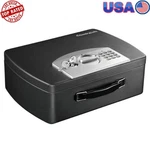 Portable Security Safe Digital Keypad Override Keys Small Valuables Storage New. Price: $102.32.